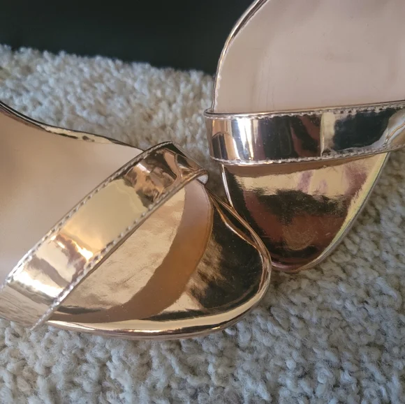 PLT Metallic Rose Gold Strapped Heeled Sandal - Picture 4 of 8